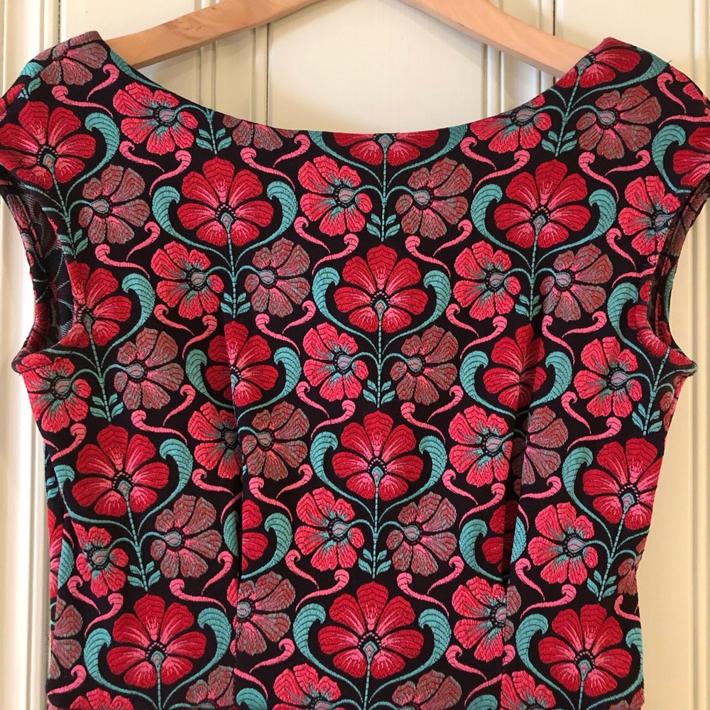 ModCloth Embroidered Pleated Dress with POCKETS